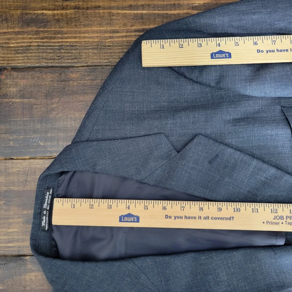 Travel Smith Men's Sport‎ Coat Blazer Two Button Blue Polyester Blend 46R